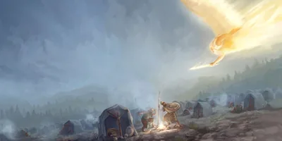 An angel attacks the Assyrian camp