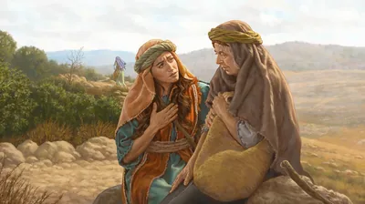 Ruth clings to Naomi, her mother-in-law, while Orpah returns to Moab. Ruth tells Naomi: “Where you go I will go” (See paragraph 13)