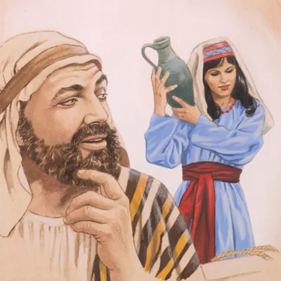 A man looks at a pretty woman