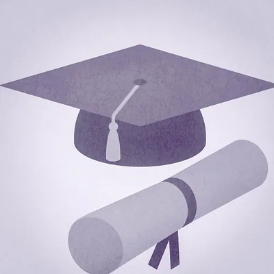 Graduation cap and diploma